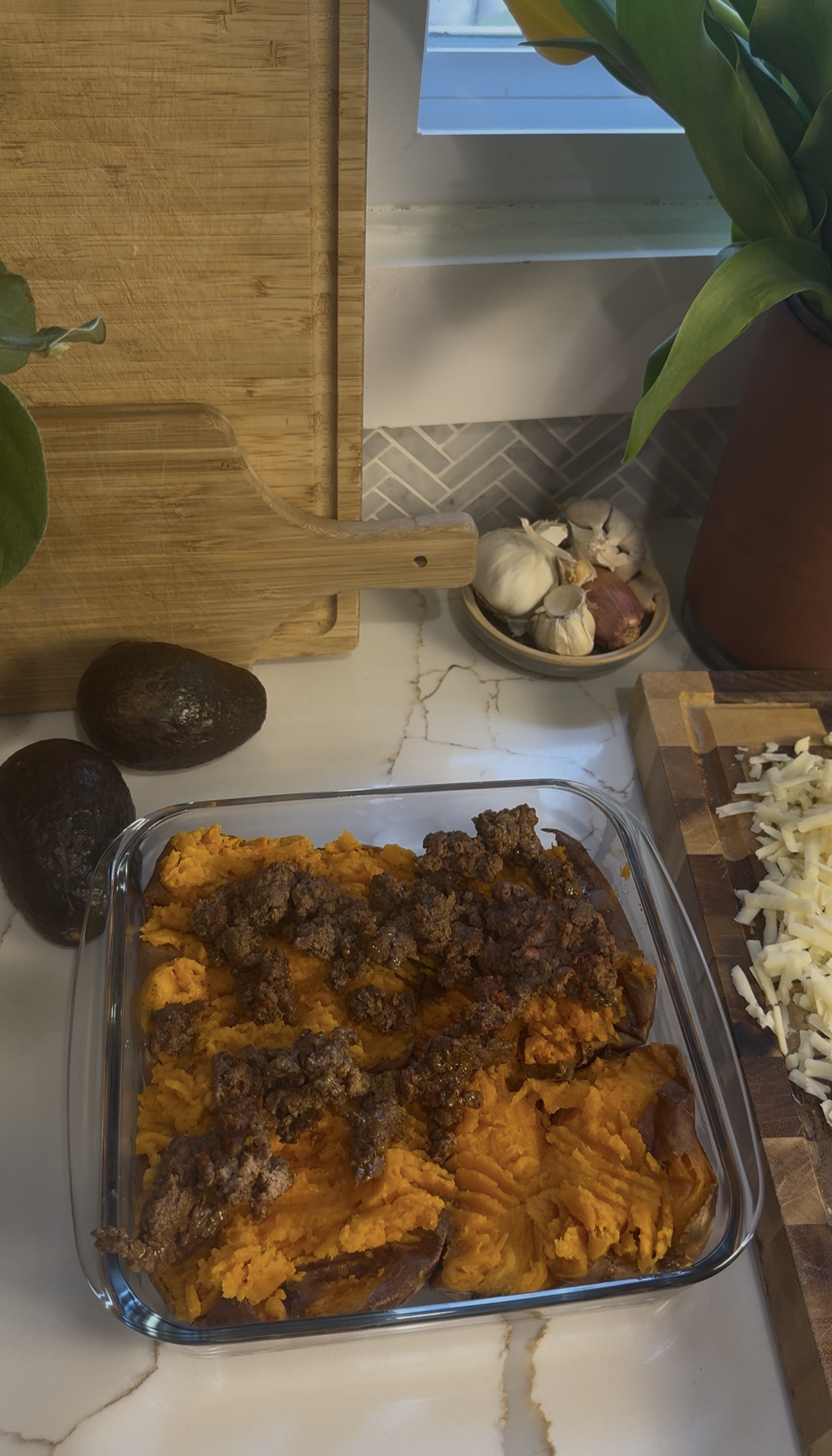 Taco Beef Baked Sweet Potato 