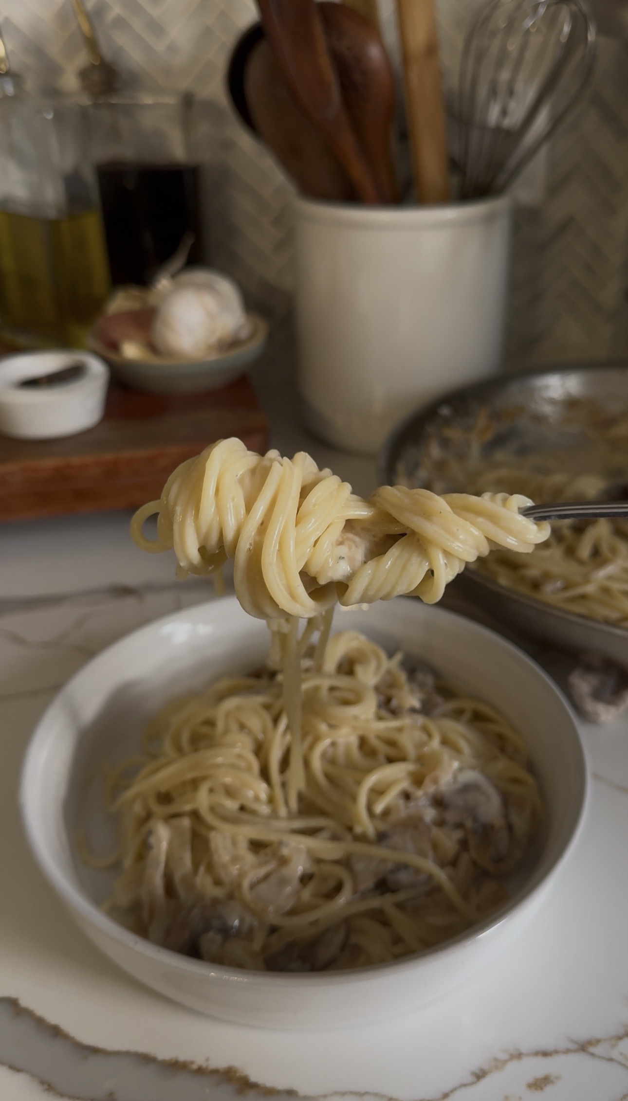Quick Mushroom Boursin Pasta