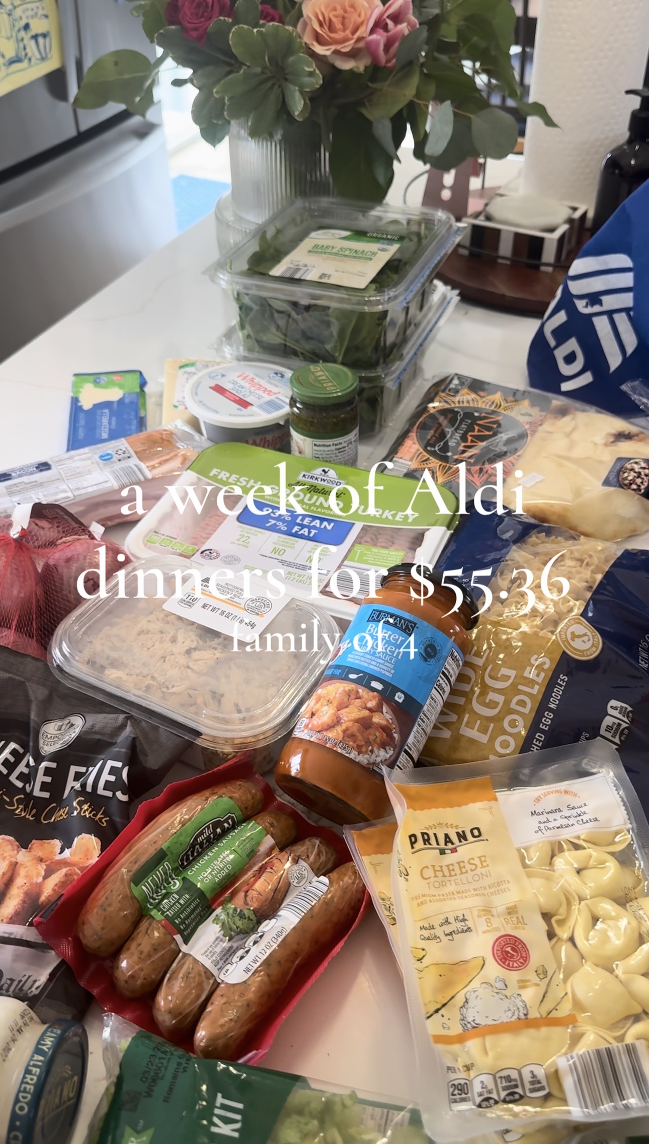 5 dinners from Aldi for $55.36 (Grocery list + Recipes)