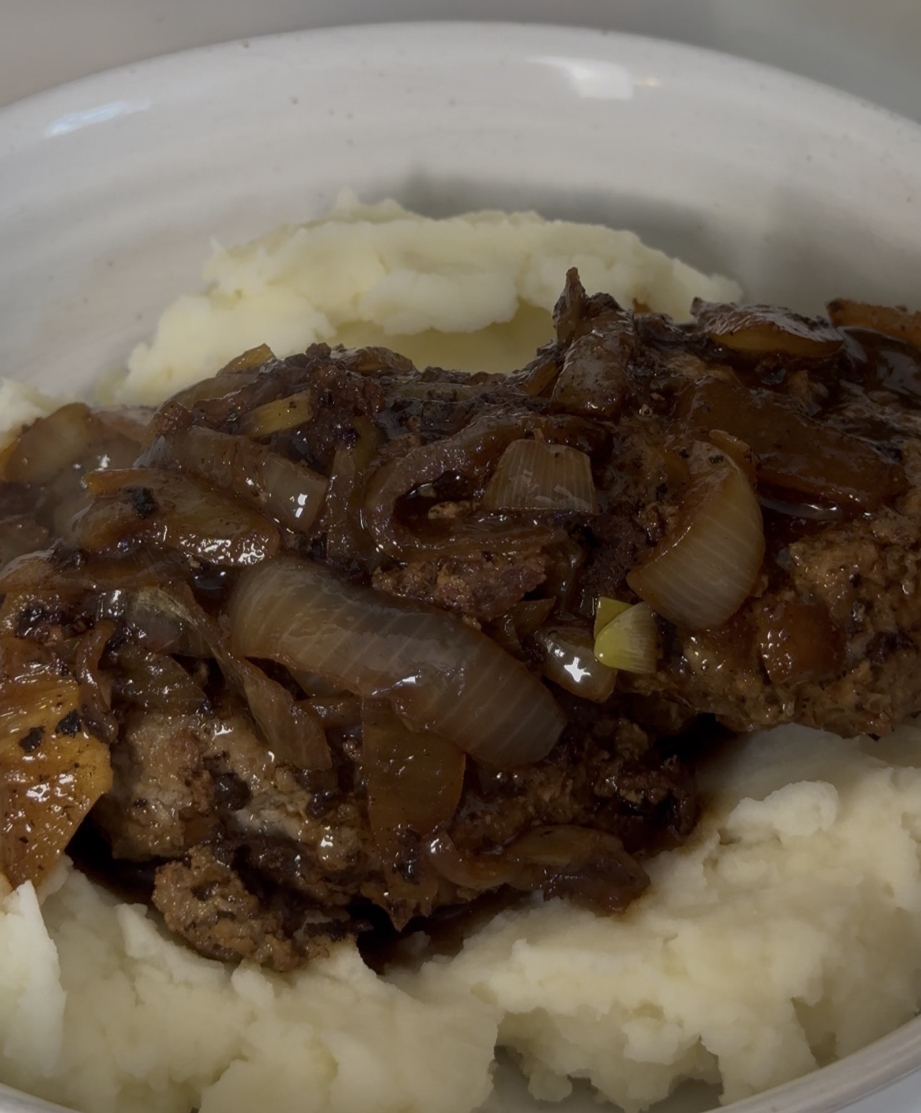 Pannbiff with Caramelized Onions (Swedish meatball burgers)