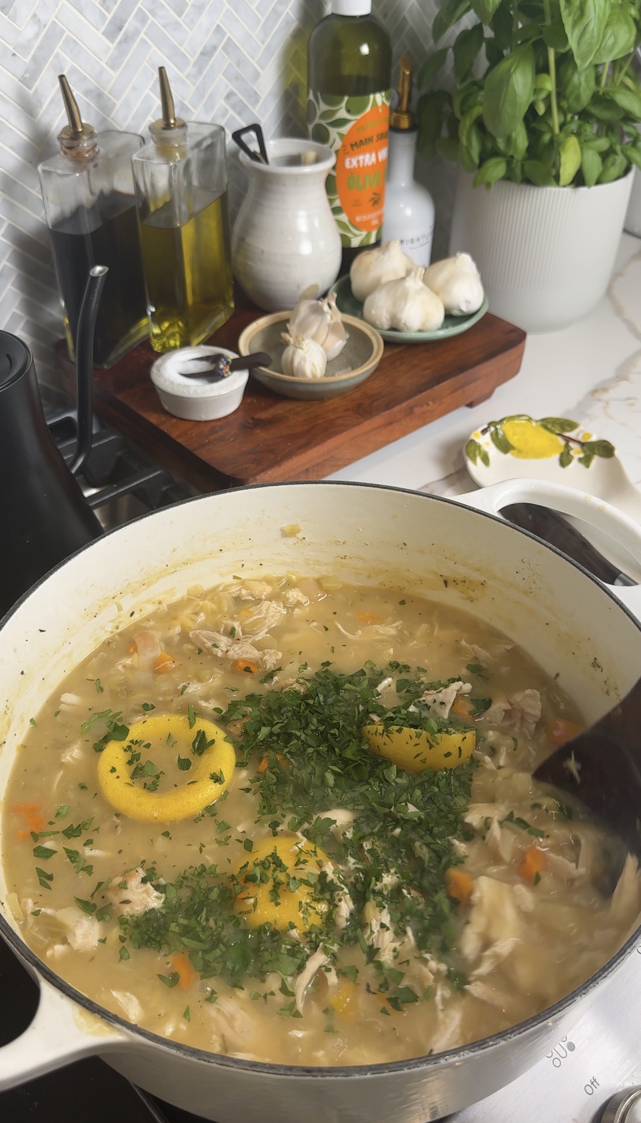 Lemon Chicken Orzo Soup