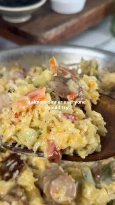 Creamy Chicken Sausage & Rice Skillet