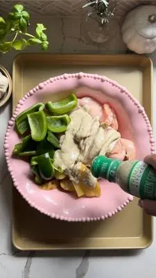 Sheet Pan Chicken, Potatoes, Bacon & Green Goddess