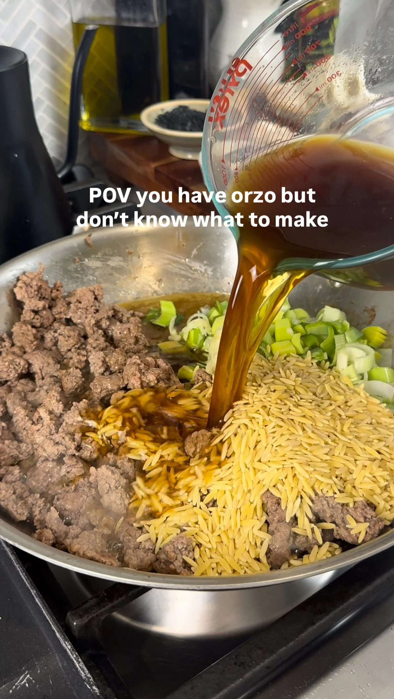 Creamy Beef Orzo
